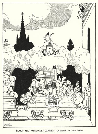 Illustration für Railway Ribaldry von W Heath Robinson von William Heath Robinson