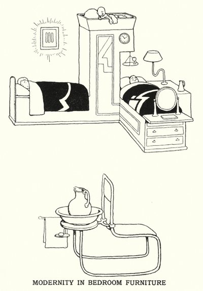 Modernität in Schlafzimmermöbeln von William Heath Robinson