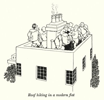 Dachwandern in einer modernen Wohnung von William Heath Robinson