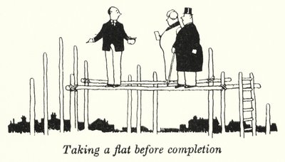 Eine Wohnung vor der Fertigstellung nehmen von William Heath Robinson