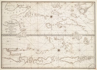 Eine neue Karte der östlichen Meerenge nach China von William Heather