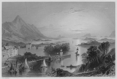 Clew Bay von Westport (Stich) von William Henry (after) Bartlett