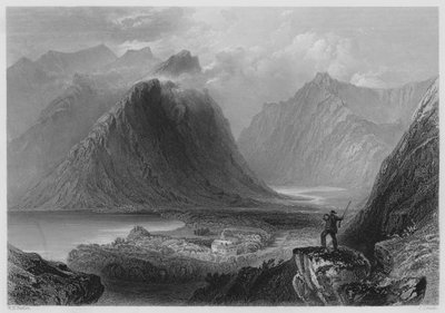 Delphi Lodge, Connemara von William Henry (after) Bartlett