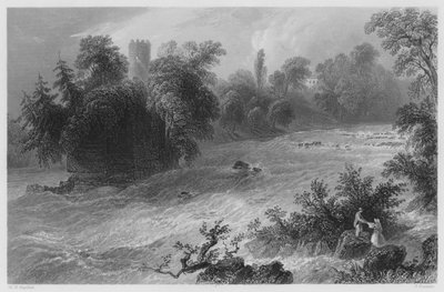 Doonass-Stromschnellen, nahe Castle Connell, am Shannon von William Henry (after) Bartlett