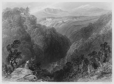 Powerscourt vom Dargle, County Wicklow (Stich) von William Henry (after) Bartlett