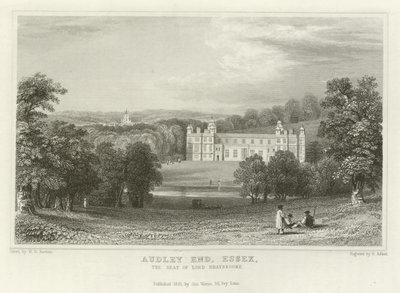 Audley End, Essex, der Sitz von Lord Braybrooke von William Henry Bartlett