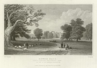 Bower Hall, Steeple Bumpstead, in der Nähe von Haverhill, Essex, der Sitz von Elly Anderson Stephens, Esquire von William Henry Bartlett