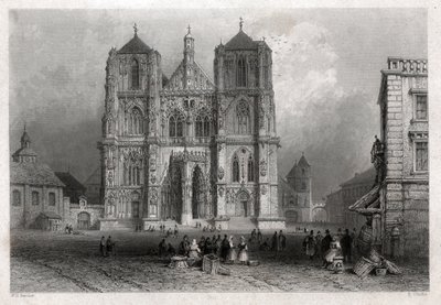 Dom von Regensburg (Stich, ca. 1830) von William Henry Bartlett
