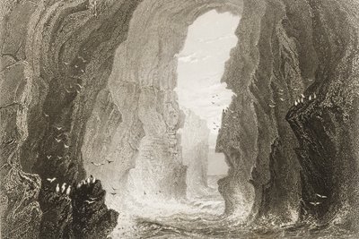 Dunkerry-Höhle, County Antrim, Nordirland, aus 