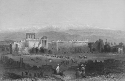Gesamtansicht von Balbec und Anti-Libanon von William Henry Bartlett