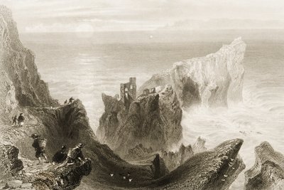 Kenbaan Castle, in der Nähe von Ballycastle, County Antrim, Nordirland, aus 