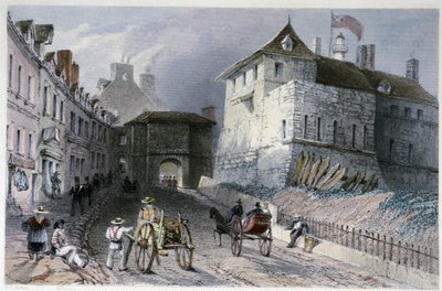 Das Tor „Priscott Gate“ in Quebec City, Kanada - in „Canadian Scenery illustrated“ von William Henri Barlett, ed. George Virtue von William Henry Bartlett