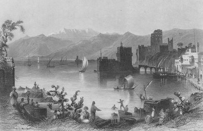 Hafen von Beirut, das antike Berothai, graviert von J. Appleton von William Henry Bartlett