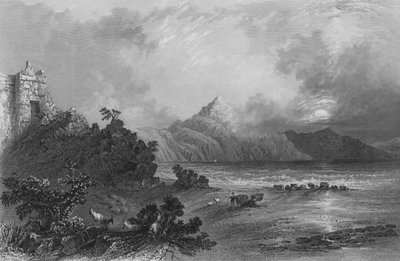 Überreste des Hafens von Seleucia, nahe Suadeah, Berg Casius in der Ferne von William Henry Bartlett