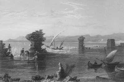 Überreste des Hafens von Tyrus von William Henry Bartlett