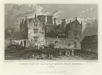 Südansicht von Eastbury House, nahe Barking, Essex von William Henry Bartlett