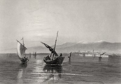 Der Balkan, Bulgarien, von nahe Widden, graviert von J. Godfrey von William Henry Bartlett