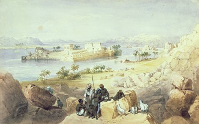 Die Insel Philae, Blick auf den Nil von William Henry Bartlett