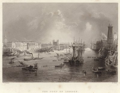 Der Hafen von London von William Henry Bartlett