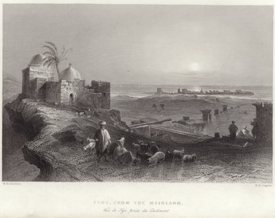 Tyrus vom Festland aus von William Henry Bartlett