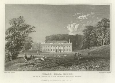 Weald Hall, Essex, der Sitz von C.T. Tower, Esquire von William Henry Bartlett