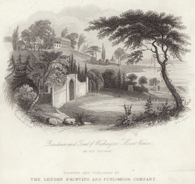 Wohnsitz des Grabes von George Washington in Mount Vernon von William Henry Brooke