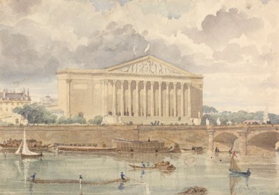Chambre des Députés und Pont Louis XVI, 30. Juli 1828, 6 Uhr morgens von William Henry Lake Price