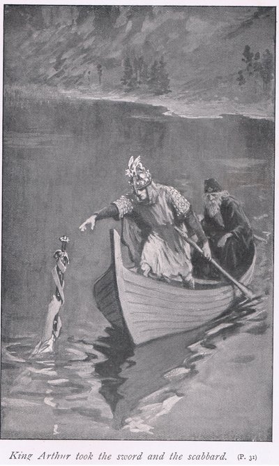 König Arthur nahm das Schwert und die Scheide von William Henry Margetson