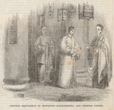 Chinesischer Herr in Trauerkleidung und chinesischer Priester von William Henry Prior