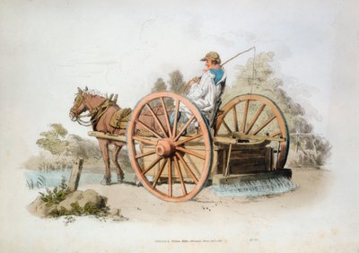 Bewässerungswagen zur Staubbindung auf Straßen, 1808 von William Henry Pyne