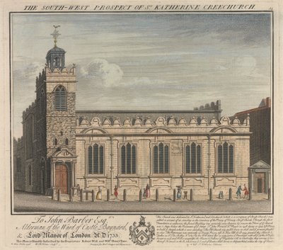 Die Südwestansicht der St. Katherine Cree Kirche von William Henry Toms