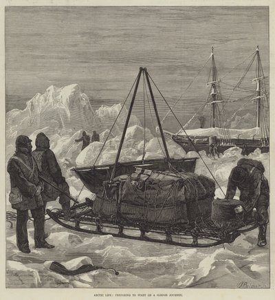 Arktisches Leben, Vorbereitung auf eine Schlittenreise von William Heysham Overend
