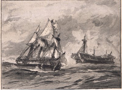 Arethusa und die Belle Poule AD 1778 von William Heysham Overend