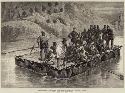 Bootsfahrt auf dem Cabul-Fluss, Besuch der Höhlen bei Chicknour von William Heysham Overend