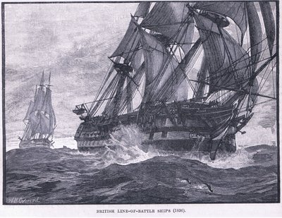 Britische Linienschiffe AD 1836 von William Heysham Overend