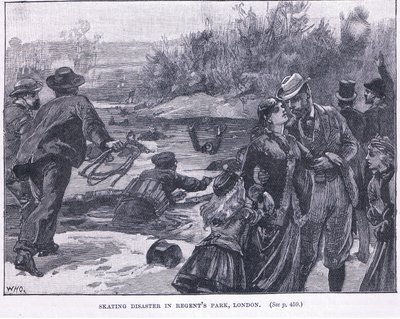 Schlittschuhunglück im Regents Park, London 1868 von William Heysham Overend