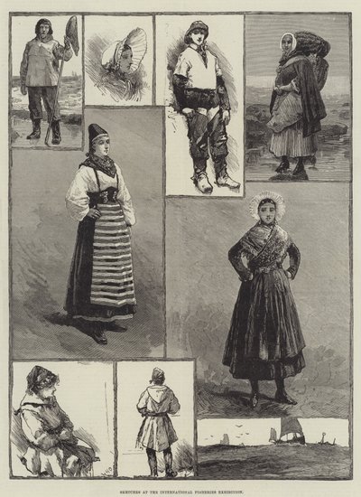 Skizzen auf der Internationalen Fischereiausstellung von William Heysham Overend