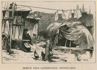 Skizzen des Zigeunerlebens; Skizze in der Nähe der Latimer Road, Notting Hill von William Heysham Overend