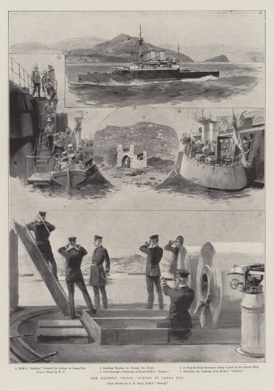 Die östliche Krise, Szenen in der Canea-Bucht von William Heysham Overend