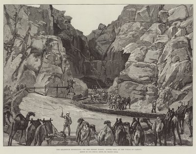 Die Khartoum-Expedition, auf dem Wüstenmarsch, Unterer Brunnen bei den Brunnen von Gakdul von William Heysham Overend