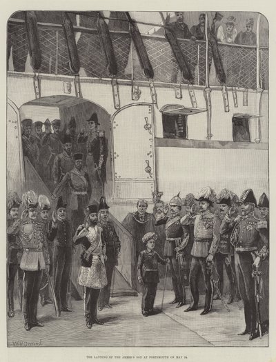 Die Landung des Sohnes des Emirs in Portsmouth am 24. Mai von William Heysham Overend