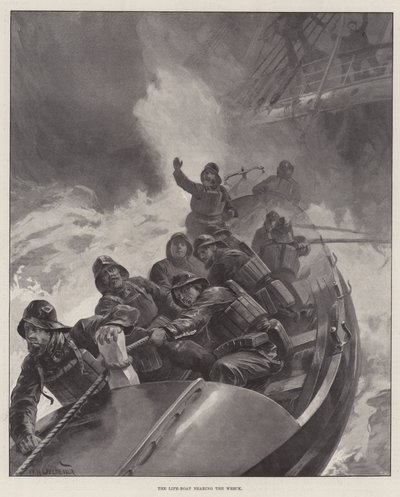 Das Rettungsboot nähert sich dem Wrack von William Heysham Overend