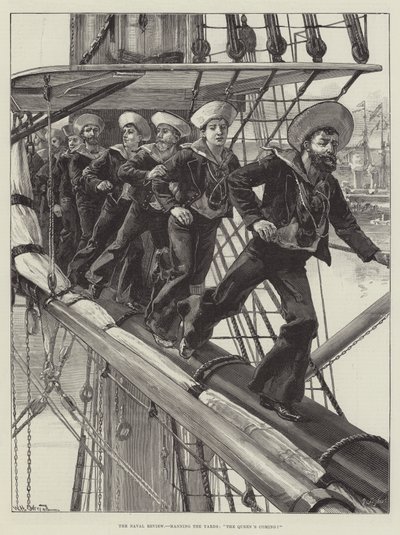 Die Marineüberprüfung, Besatzung der Masten, Die Königin kommt! von William Heysham Overend