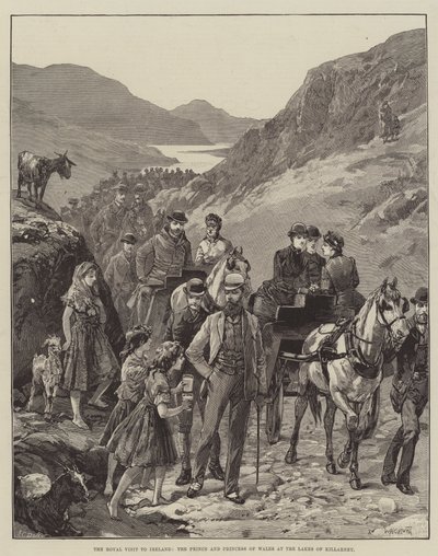 Der königliche Besuch in Irland, der Prinz und die Prinzessin von Wales an den Seen von Killarney von William Heysham Overend