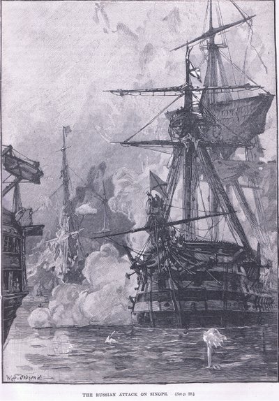 Der russische Angriff auf Sinope 1853 n. Chr. von William Heysham Overend