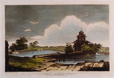 Ansicht eines Mausoleums in Etmadpoor von William Hodges