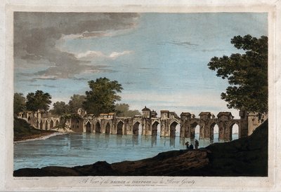 Ansicht der Brücke bei Jionpoor über den Fluss Goomty von William Hodges