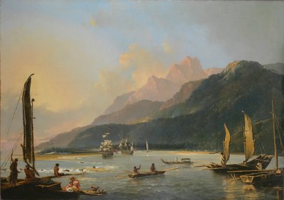 Ansicht der Maitavie-Bucht, auf der Insel Otaheite (Tahiti) von William Hodges