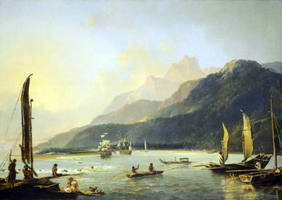 Ansicht der Maitavie-Bucht, auf der Insel Otaheite (Tahiti) von William Hodges