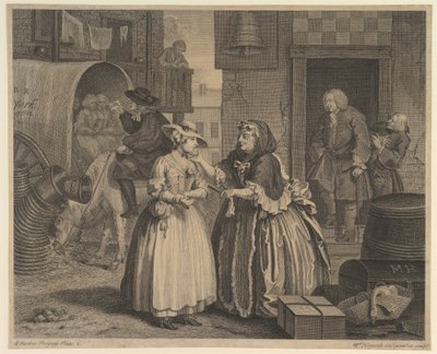 Der Weg einer Dirne, Platte 1 von William Hogarth
